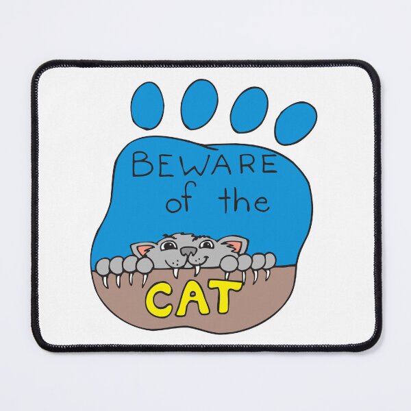 Item preview, Beware of the Cat Sticker, phone cases and laptop covers designed and sold by BRtisticDesigns.