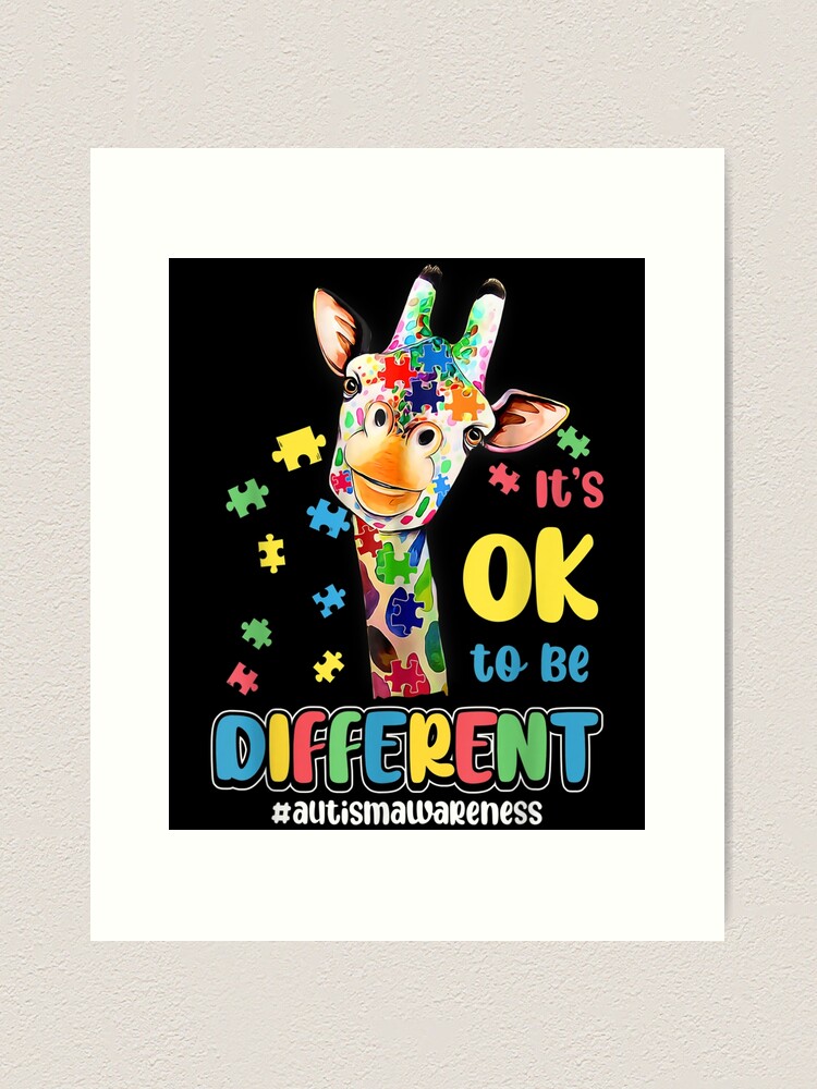 Giraffe Autism Awareness Acceptance Women Kid Its Ok To Be