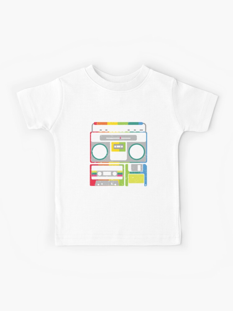 T-shirt enfant avec l'œuvre « Magnétophone cassette années 80, 90, rétro  vintage » de l'artiste Lenny Stahl