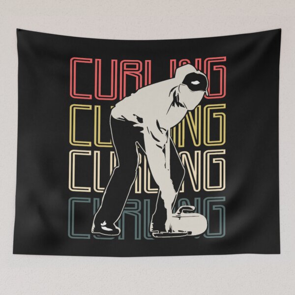 Item preview, Man Playing Curling Sport team gift idea designed and sold by ClamenTaon.