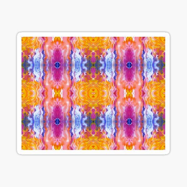 Orange, Pink, Blue, Yellow, and White Painting Sticker