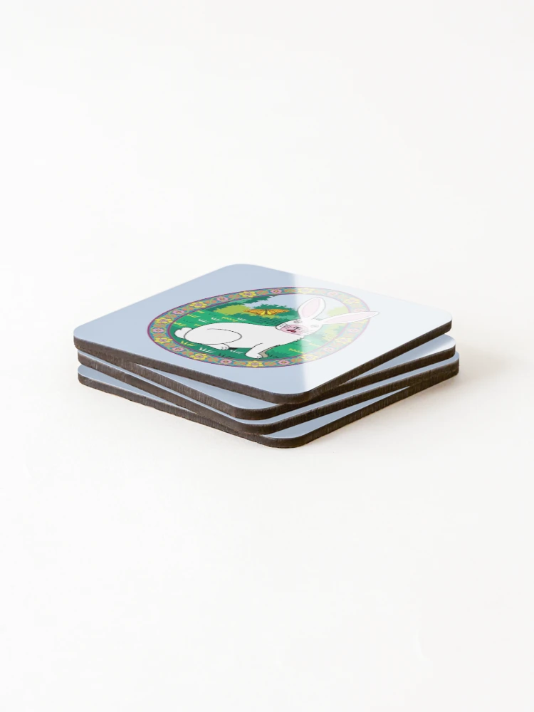 Thumbnail 4 of 5, Coasters (Set of 4), Wild Spring Rabbit designed and sold by Mindscaping.