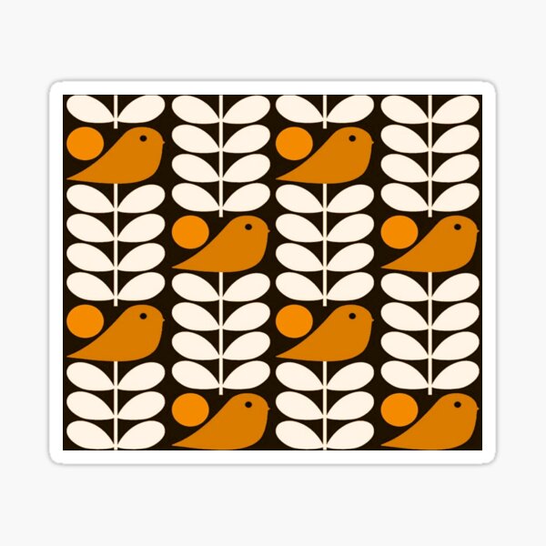 "orla kiely birds, kiely pattern, orla kiely design, " Sticker by mirandaa7 Redbubble