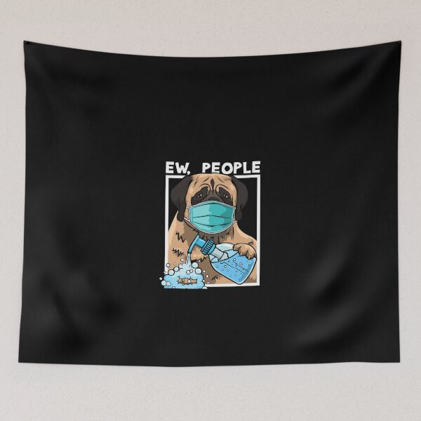 Item preview, English Mastiff Wearing Facemask Hand Sanitizer Ew People designed and sold by maximjki.