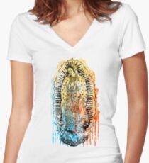 Virgen de Guadalupe Women's Fitted V-Neck T-Shirt