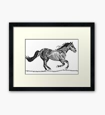 Pointillism Horse Framed Print