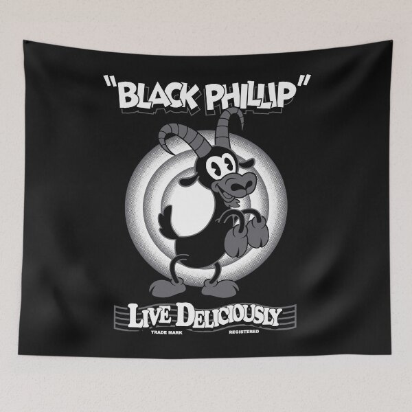 Artikelvorschau, Black Phillip - Vintage Cartoon - Hexe - Goth Occult - Live Deliciously Classic entworfen und verkauft von KristelRay.