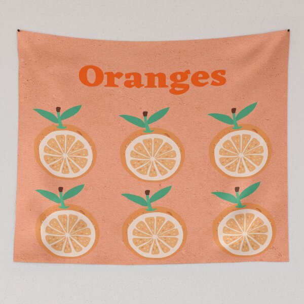 Item preview, Oranges Graphic Design On Light Orange Background designed and sold by debmund.