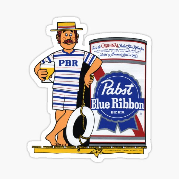 PABST BLUE RIBBON PBR Retro Banner STICKER decal craft beer brewery brewing 