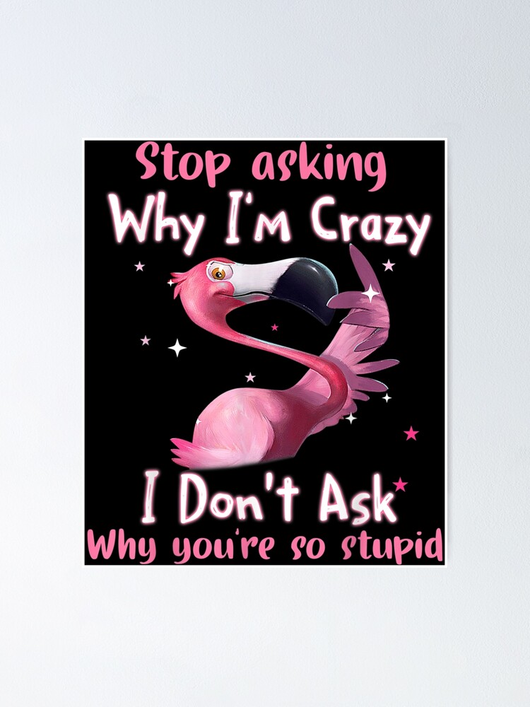Stop Asking Why I M Crazy I Don T Ask Why You Re So Stupid Poster For Stop Asking Why I M Crazy I Don T Ask Why You Re So Stupid Poster For