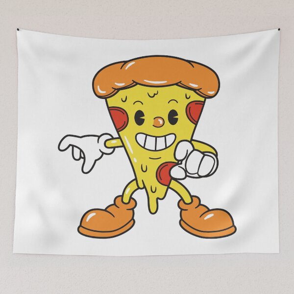 Item preview, Never stop me eating pizza, old school vintage retro pizza cartoon character designed and sold by Emily Roberts.
