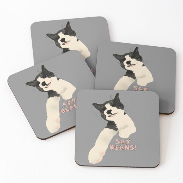 Item preview, Say Beans Kitty Cat Smiling designed and sold by TooCoolUnicorn.