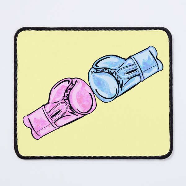 Item preview, Pink And Blue Gloves With Yellow Background  designed and sold by missmann.