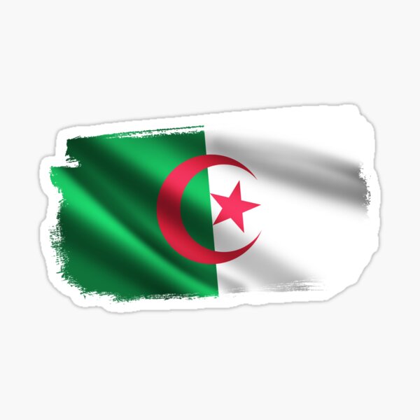 Drapeau Algérie Cadeau Supporter Algérien Équipe' Autocollant