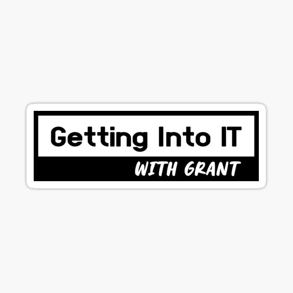 "Getting into IT with Grant Long Logo" Sticker by rootedconcepts Redbubble