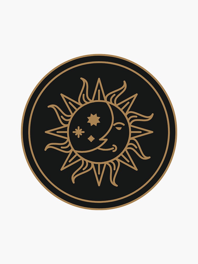 Sun And Moon Black And Gold Sticker By Kennagurr Redbubble