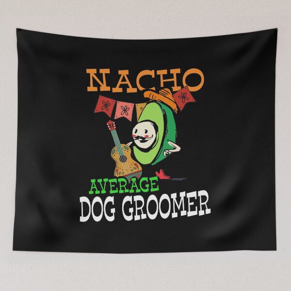 Aperçu de l'œuvre Funny Sombrero on Avocado Nacho Average Dog Groomer design créée et vendue par Merchking1.