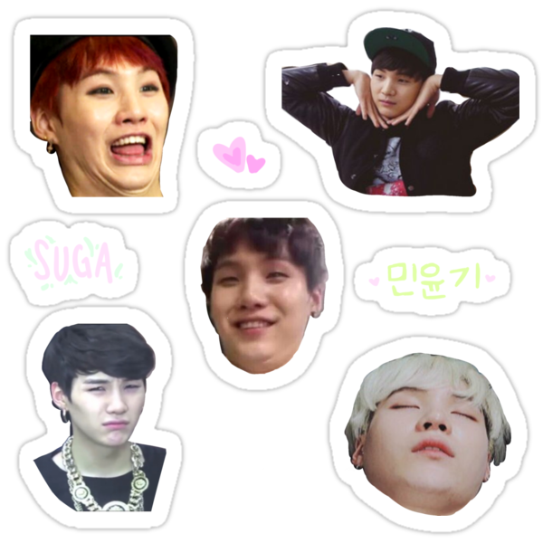 bts suga sticker sheet stickers by teafeathers redbubble