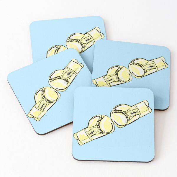 Item preview, Yellow Boxing Gloves With Blue Background  designed and sold by missmann.
