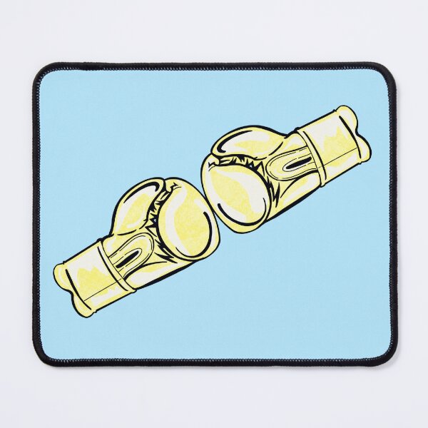 Item preview, Yellow Boxing Gloves With Blue Background  designed and sold by missmann.