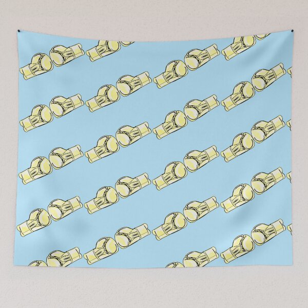 Item preview, Yellow Boxing Gloves With Blue Background  designed and sold by missmann.
