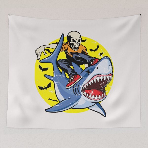 Item preview, Squelette déquitation de requin - Funny Halloween Classic. designed and sold by CathrineStark.