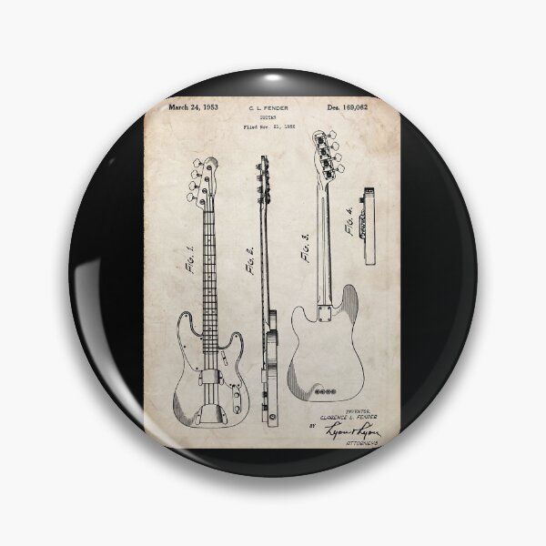 Item preview, Fender Precision Bass Guitar US Patent Art Poster designed and sold by linzhsantosf.
