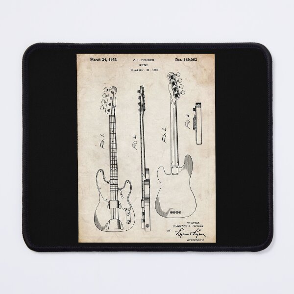 Item preview, Fender Precision Bass Guitar US Patent Art Poster designed and sold by linzhsantosf.