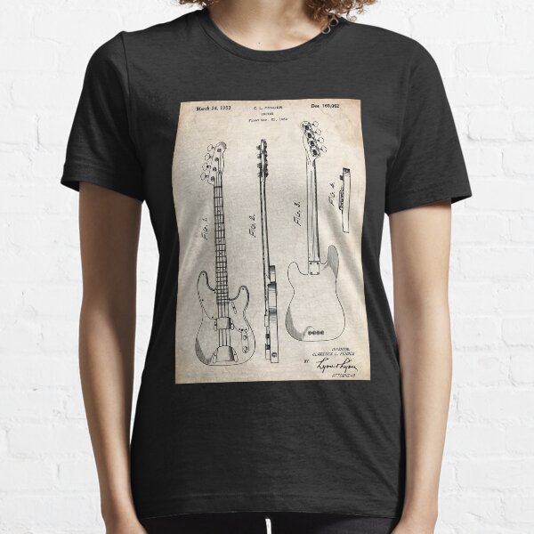 Item preview, Fender Precision Bass Guitar US Patent Art Poster designed and sold by linzhsantosf.