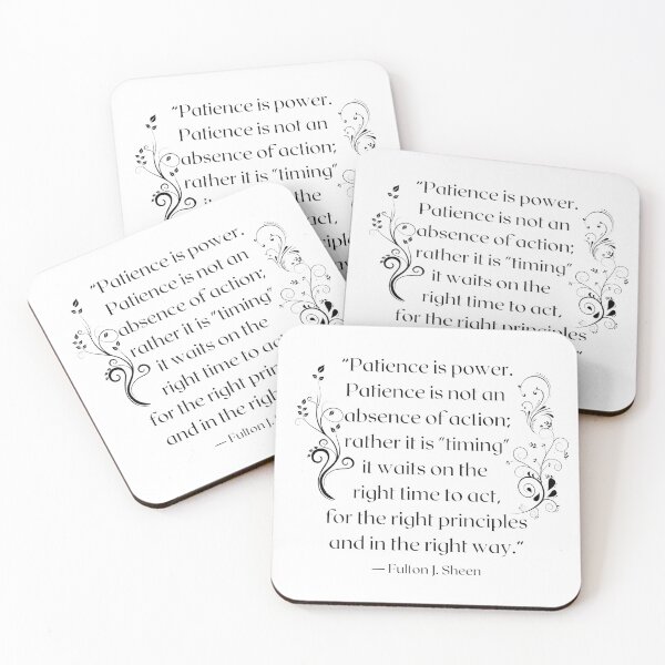 Item preview, Motivational quote on patience Fulton Sheen Patience is power Catholic Christian Inspiration designed and sold by bonumagit.