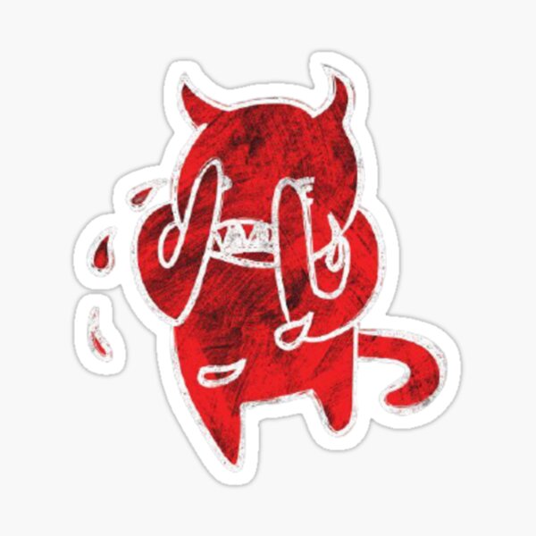 red head devil crying Sticker