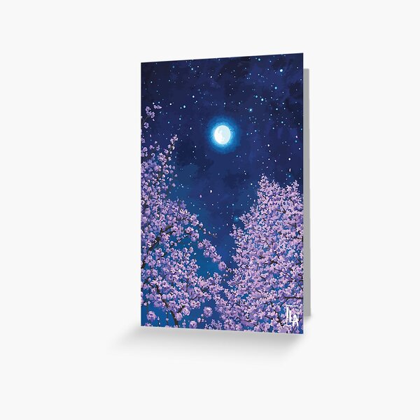 Item preview, The full moon and cherry blossoms designed and sold by FathilaAlhmd.