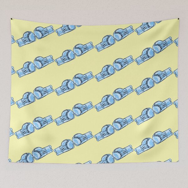 Item preview, Blue Boxing Gloves With Yellow Background  designed and sold by missmann.