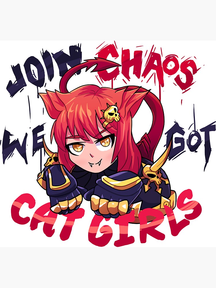 Join Chaos, we got Cat Girls! Magnet for Sale by Skyao