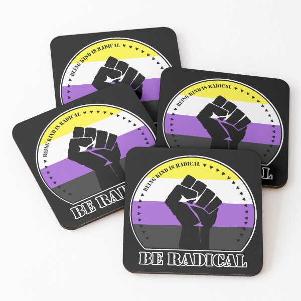Item preview, Being Kind is Radical. Be Radical. (Nonbinary Flag) designed and sold by MyThingNow.