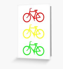 ROTES GELBES GRÜNES FAHRRAD-MUSTER Grußkarte