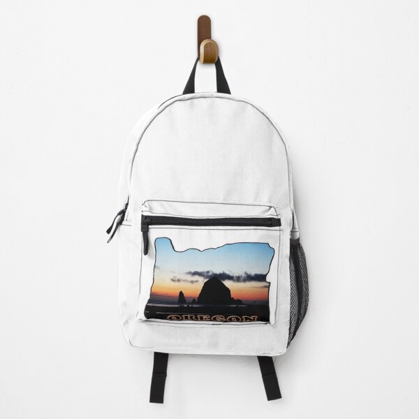 Item preview, Shape of The State of Oregon Filled with Color Photo of Haystack Rock designed and sold by SouthShorePics.