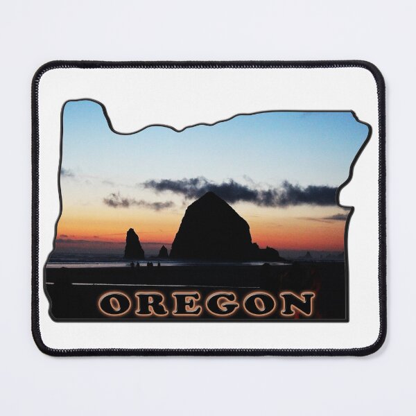 Item preview, Shape of The State of Oregon Filled with Color Photo of Haystack Rock designed and sold by SouthShorePics.