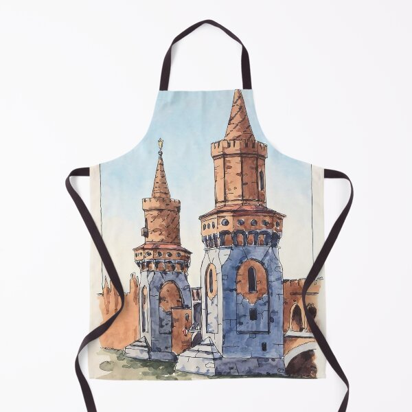 Item preview, A brick gothic bridge watercolor urban sketch painting designed and sold by TeeBruh.