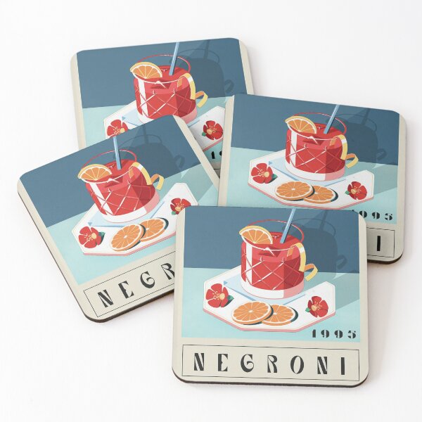 Retro Negroni Classic Coasters (Set of 4)