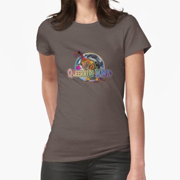 Queerassic World with Tyrannysaurus Regina Fitted T-Shirt