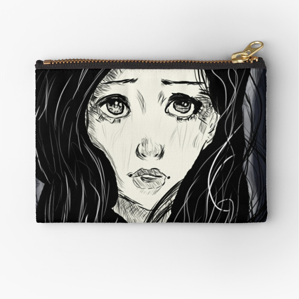 Sad Girl Drawing Zipper Pouch By Haydenmac Redbubble