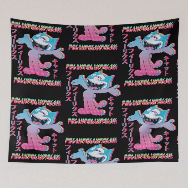Item preview, Felix the Cat Vaporwave Otaku Style Anime Felix Cat Katakana Glitch Style  designed and sold by DonaldSmit4436.