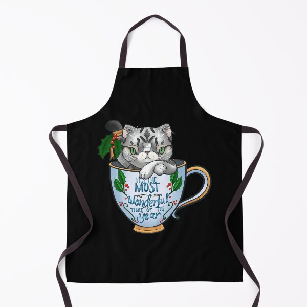 Item preview, Its the Most Wonderful Time of the Year Genki the silver tabby cat in a teacup for Christmas T-Sh designed and sold by DonaldSmit4436.
