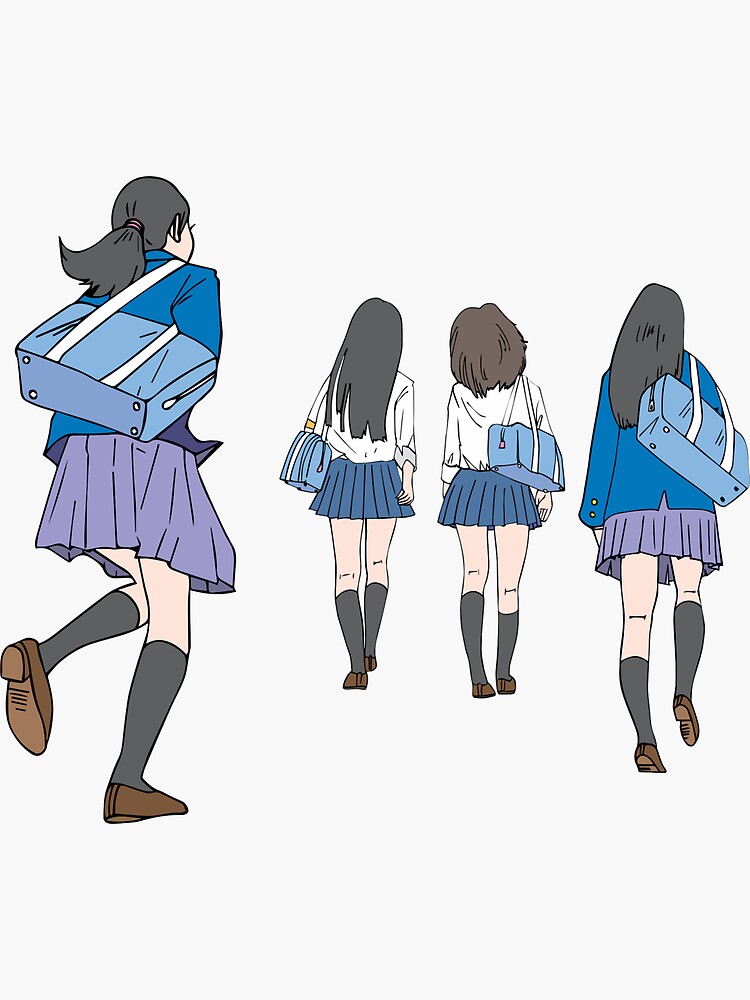 Anime schoolgirl Sticker for Sale by JeffSoesbe