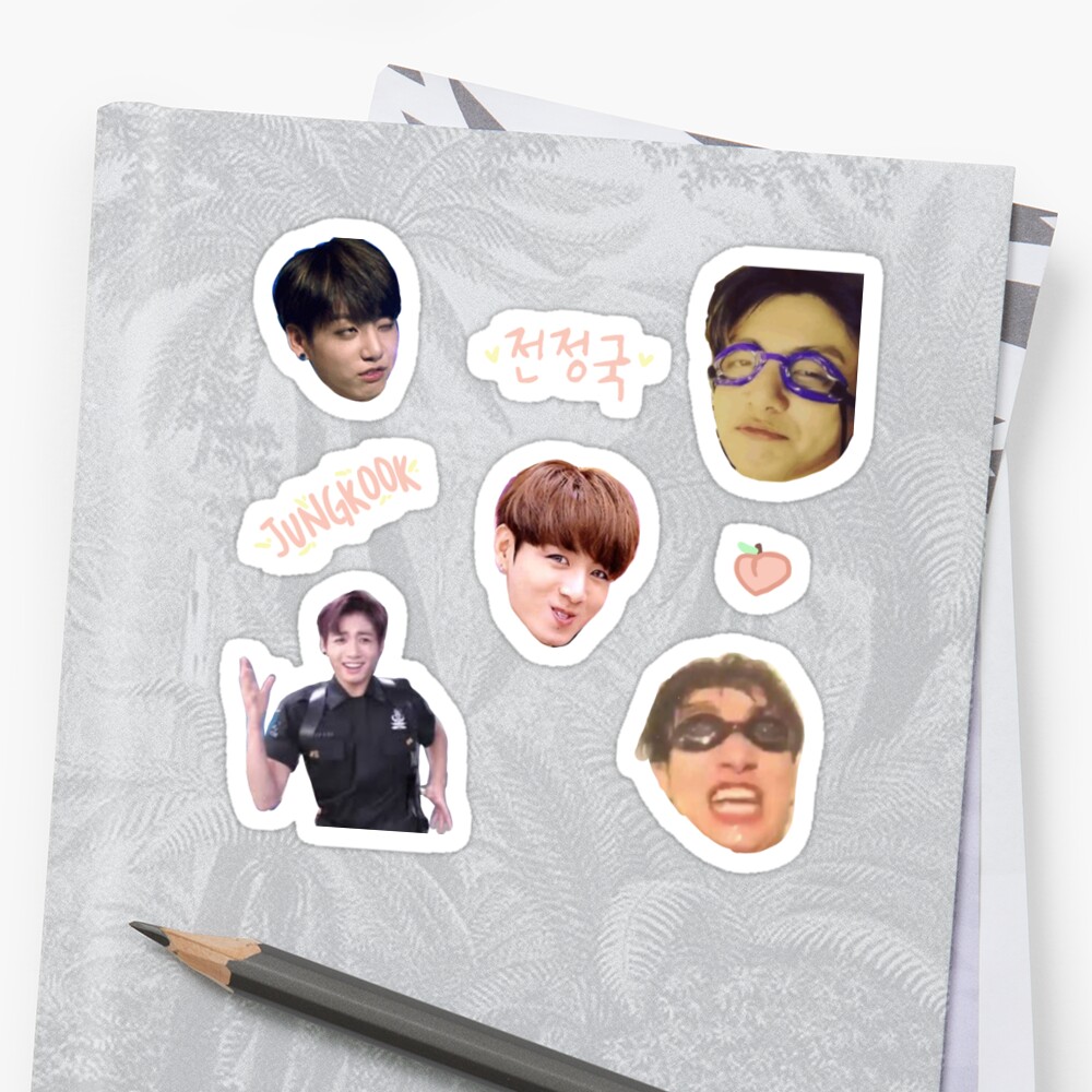 bts jungkook sticker sheet stickers by teafeathers redbubble