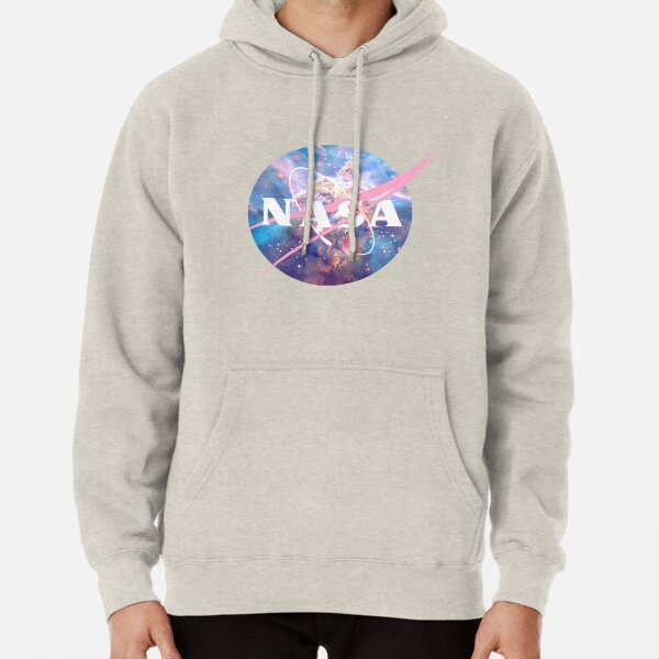 Pastel Nebula Nasa Logo Pullover Hoodie