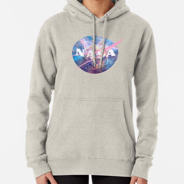 Pastel Nebula Nasa Logo Pullover Hoodie