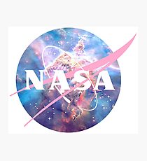 Pastel Nebula Nasa Logo Photographic Print