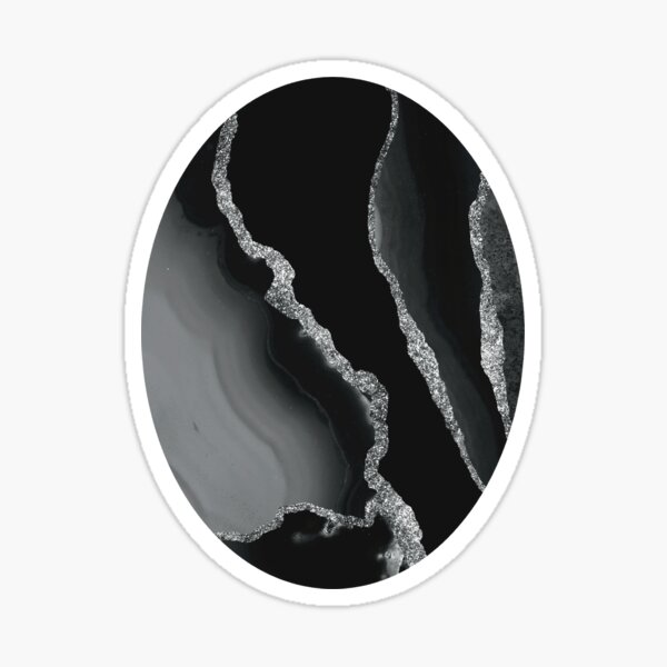 Item preview, Shades of Grey Black Silver Geode Agate Slice designed and sold by Lucky-Town-Art.